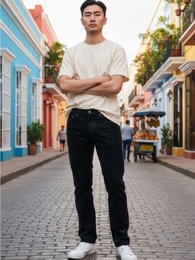 Peter Manning Men's Slim Fit Dark Blue Corduroy pants